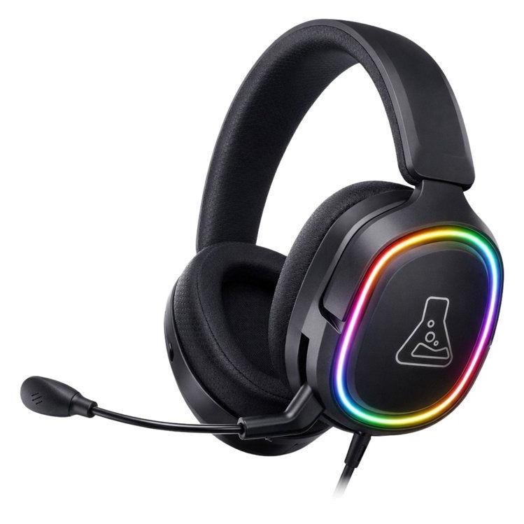 The G-Lab G-Lab Mercury Headset - mit Mikrofon - 3,5-mm-Klinkenstecker - RGB-Beleuchtung - Schwarz (Kabelgebunden) (PERGLAKORP-MERCURY)