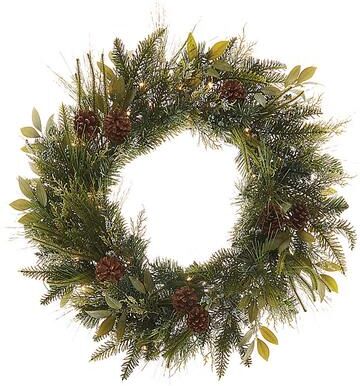 Prelit Holiday Juniper Wreath - Ballard Designs