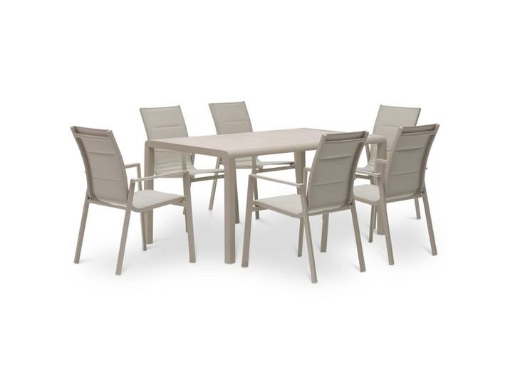GARTENMÖBEL SET TRAPANI 7er Set champagne