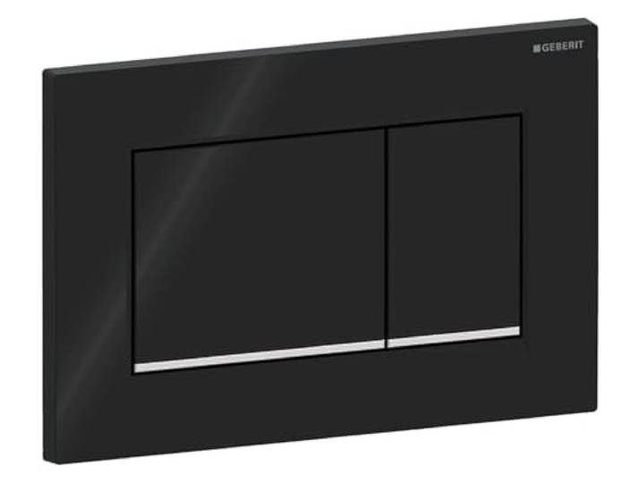 Geberit Sigma 30 bedieningsplaat, 1 stuk, zwart/hoogglans verchroomd, 115.883.KM.1