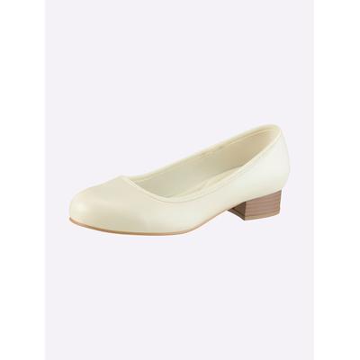 Pumps CASUAL LOOKS, Damen, Gr. 38, beige (weiß), Lederimitat, Schuhe Pumps