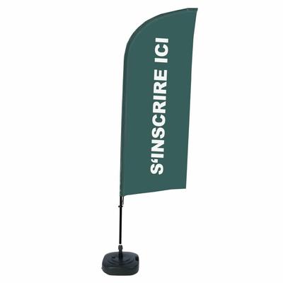 Showdown Displays Beachflag Alu Wind Komplett-Set Hier Anmelden Grau Französisch