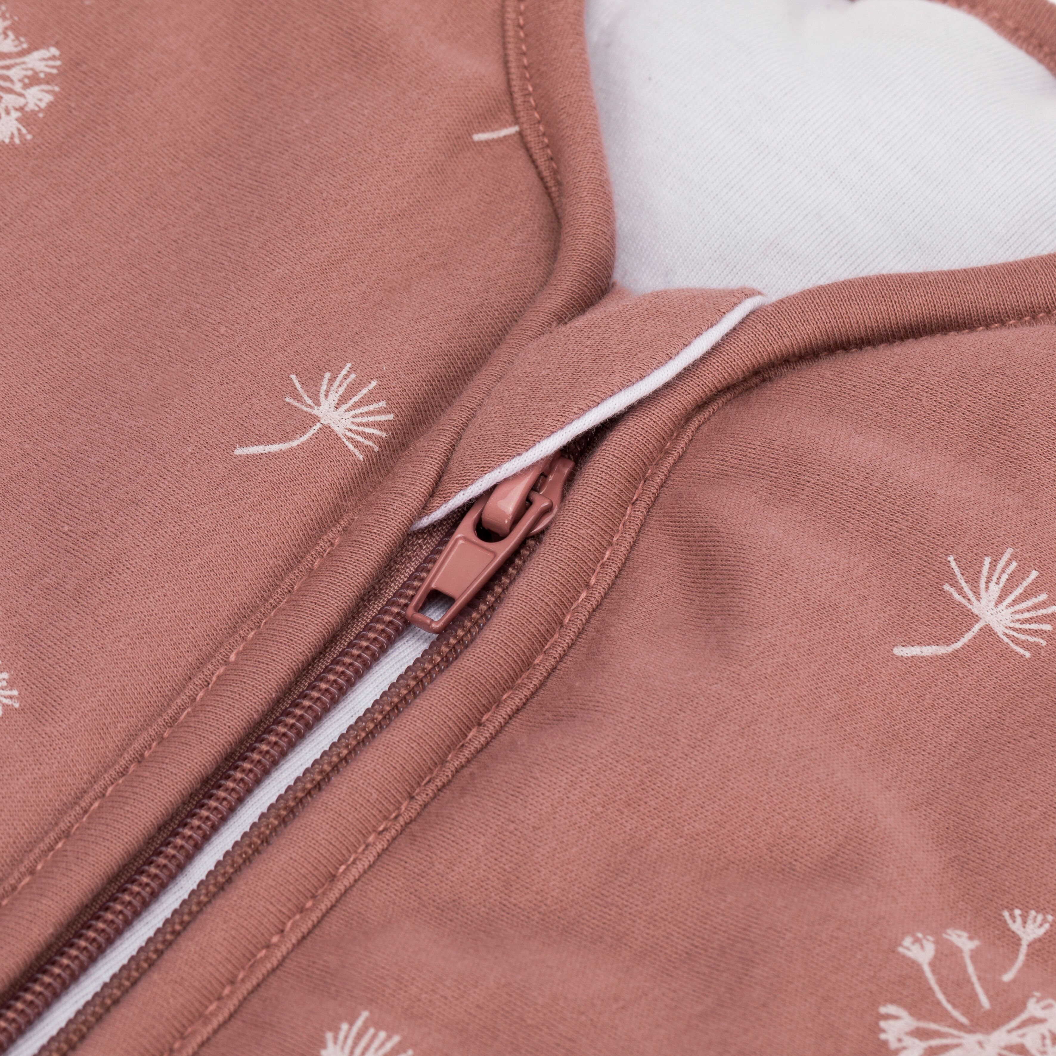 Babyschlafsack FILLIKID "mit Beinen, TOG 0,5", Baby, Gr. 80, Reißverschlussmitte, braun (pusteblume), Obermaterial: 100% Baumwolle, Schlafsäcke Babyschlafsack, für den Sommer und Raumtemperatur über 24