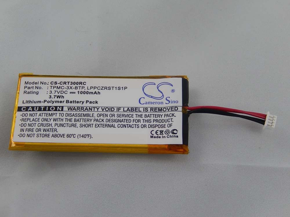 AccuCell Li-polymeer batterij 1000mAh 3.7V voor Crestron LPPCZRST1S1P en TPMC-3X