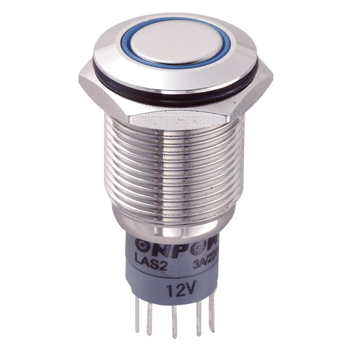 Tru Components 701791 LAS2GQF-11ZE/B/12V/N/P Vandalismusgeschützter Druckschalte (701791)