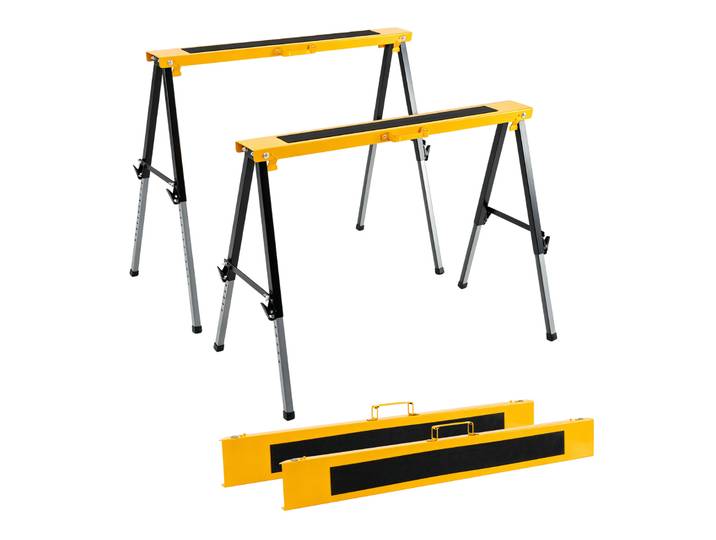 2 Delige set Zaagbokken Hoogteverstelbaar 63 - 90 cm in Stabiele A Vorm Werkbok van Opvouwbare Bok voor Werkplaats Garage Opslag