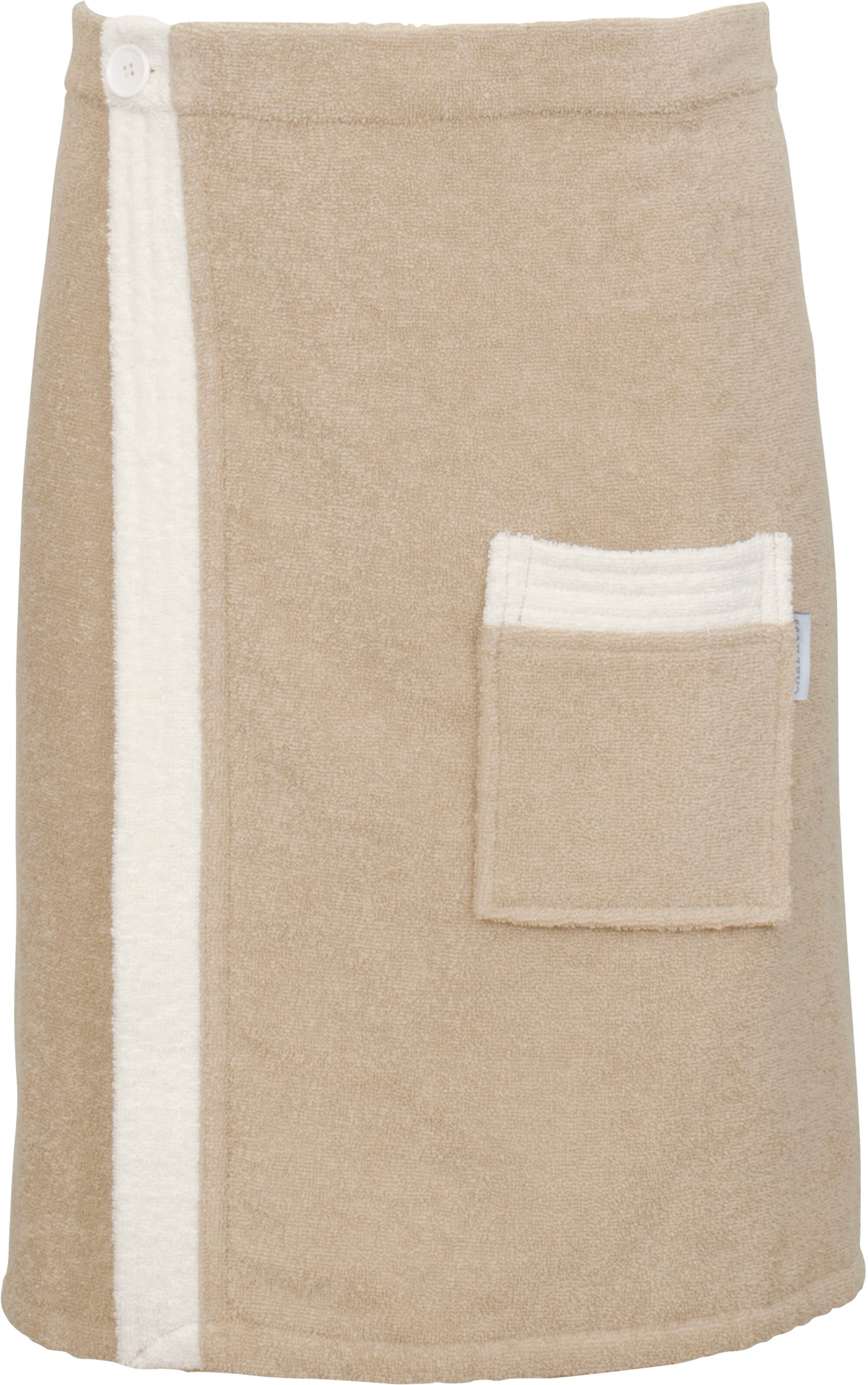 Kilt CARL ROSS "80200" Gr. 55, beige (cork, sanftes weiß), 55/140, N-Gr, Frottier, Hausmäntel, Kilt cork, sanftes weiß 55/140, N-Gr