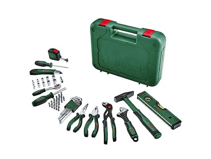 Bosch Handwerkzeug-Set Advanced, 52-teilig (Set mit hochwertigen Werkzeugen für erfahrene Heimwerker; lange Lebensdauer; hochwertige Materialien; ergonomisches Design)