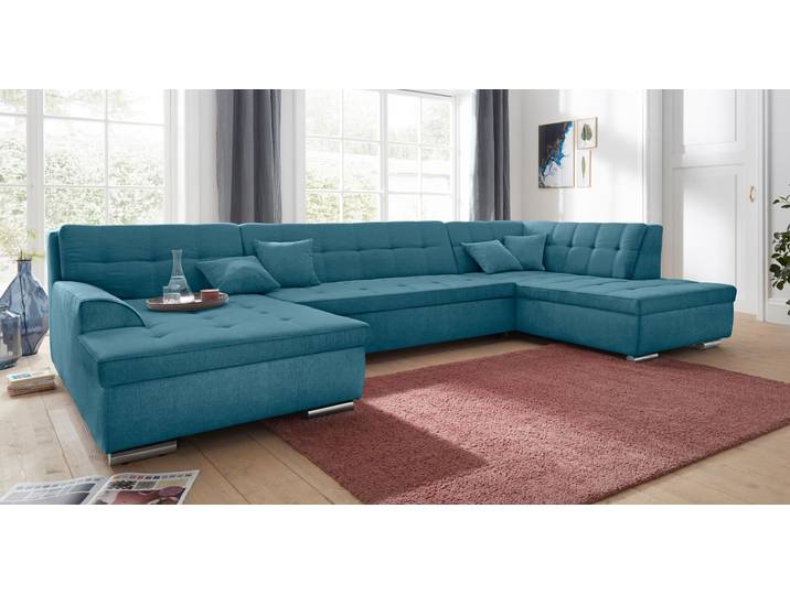 Wohnlandschaft, Luxus-Microfaser, Blau