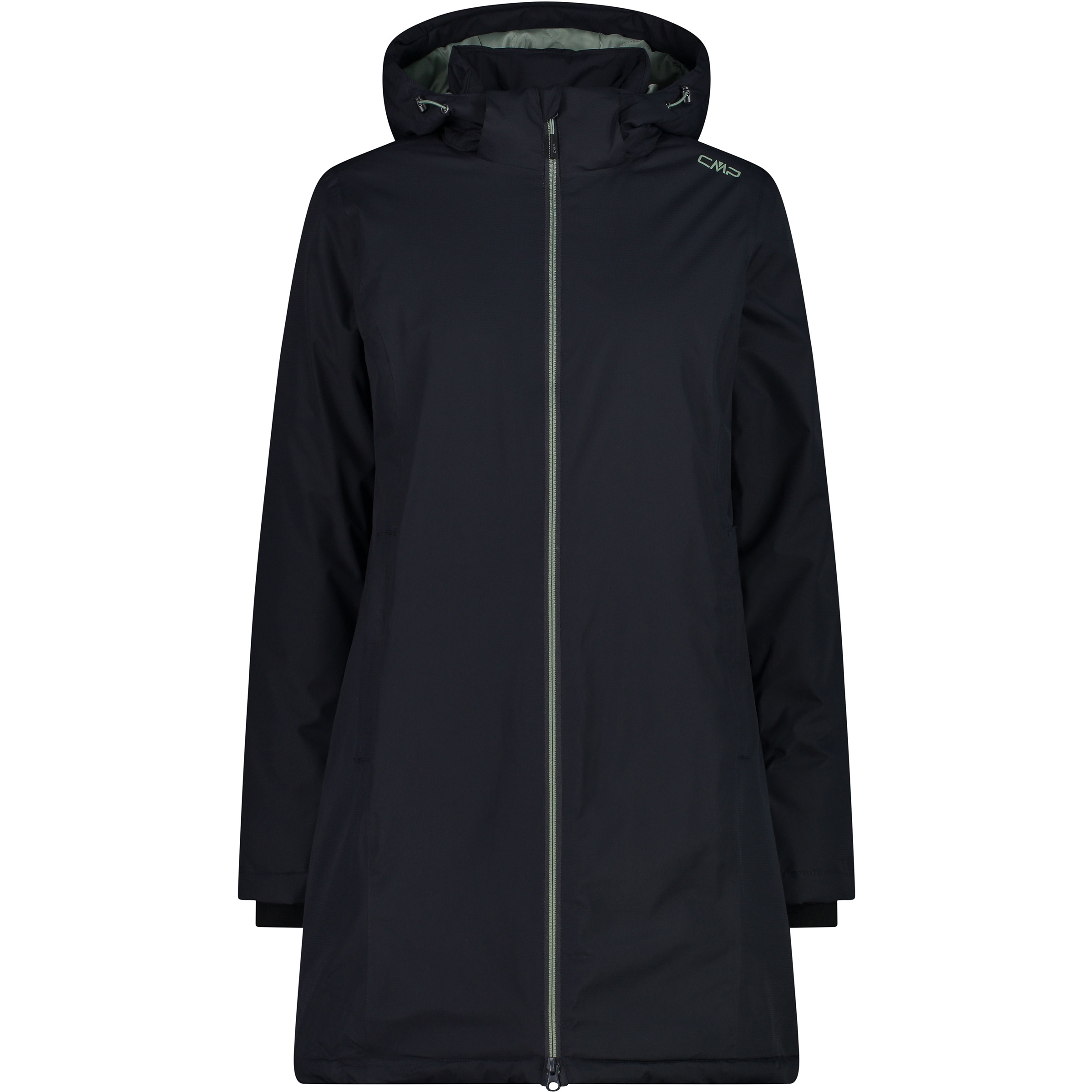 CMP Zip Mantel Damen Winterjacke grau Größe XS Lifestyle Isolierend Wasserabweisend