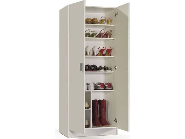 Armoire - PEGANE - 2 portes - Blanc - 180 x 58 5 x 37 cm