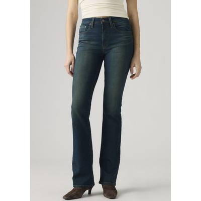 Bootcut-Jeans LEVI'S "725 HIGH RISE BOOTCUT", Damen, Gr. 27, Länge 32, blau (tint time), Denim/Jeans, Obermaterial: 80% Baumwolle, 19% Polyester, 1% Elasthan, bootcut fit lang, Jeans