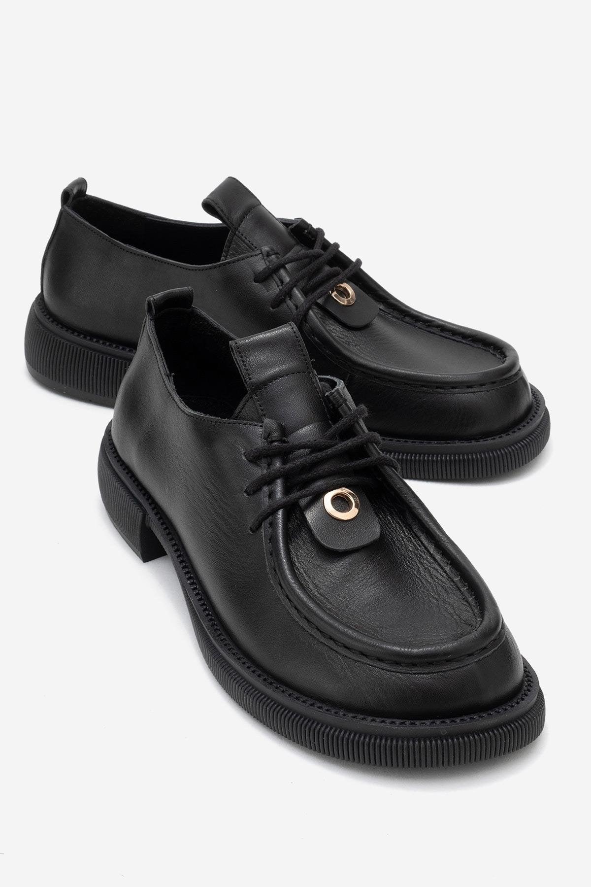 Band Leder Schnürung Loafer Damen