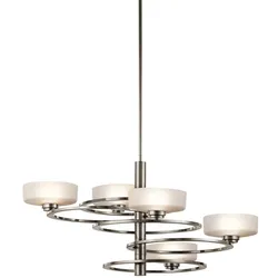 Hängeleuchte Esszimmerleuchte Designleuchte LED 4-Flammig Glas Alu zinn G9