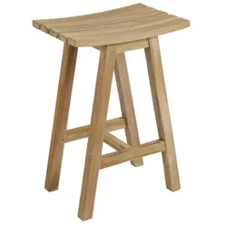 Gartenbarhocker Keros von Brafab aus Teakholz, modern, natur, für Outdoor, 65 cm Sitzhöhe