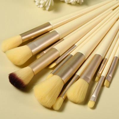 Professional 13 Piece Cosmetic Application System yellow