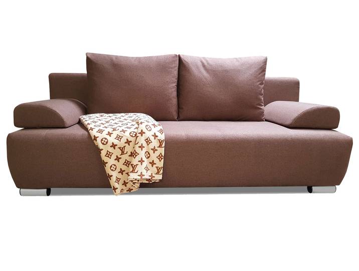 AMIR Schlafsofa mit Bettkasten, Stoffbezug, dunkelbraun/beige