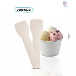 Blanc HYGIENIC Eislöffel, Eisspaten Papier, Flach, 3.000 Stück, 95mm, stabil, Einweg, to go