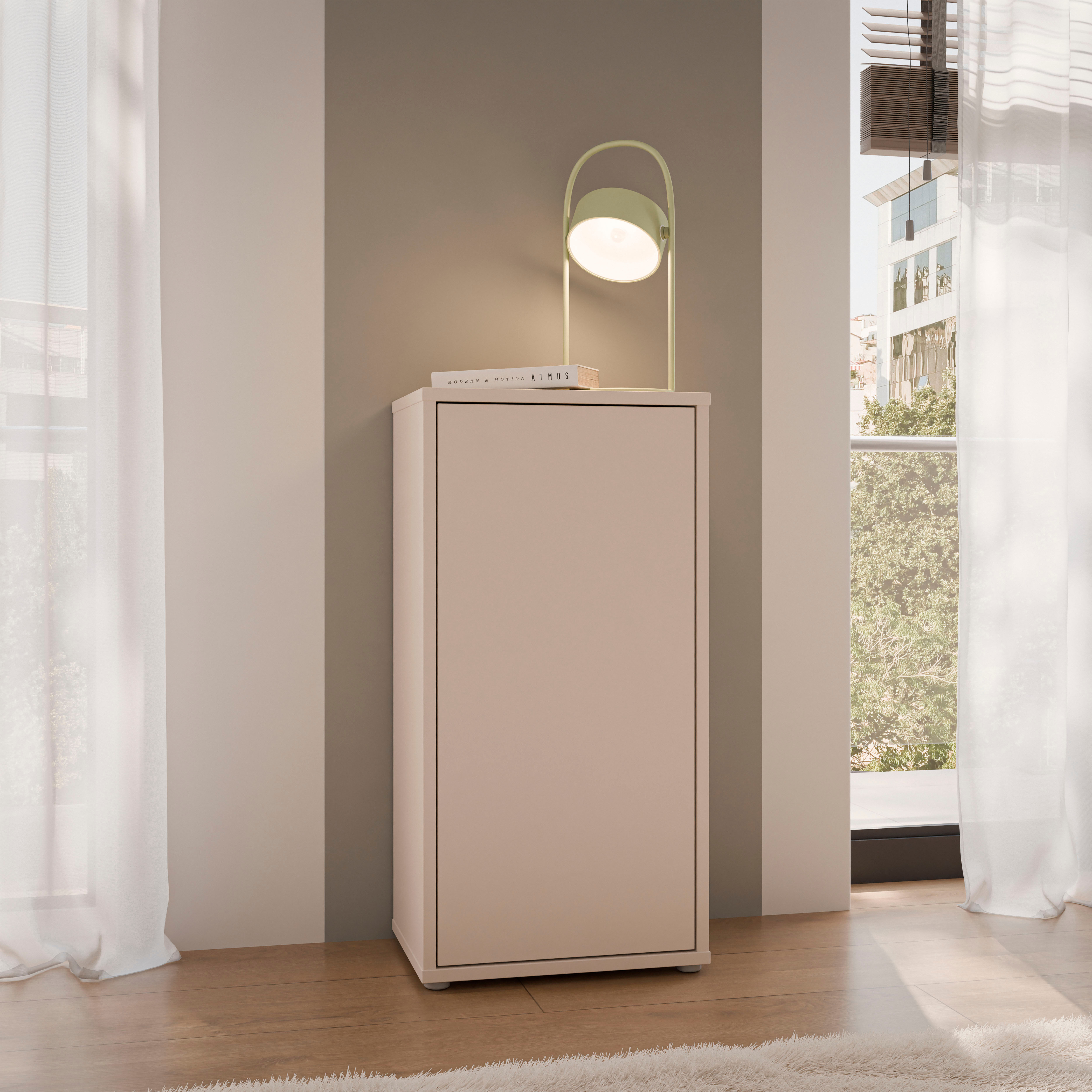 Mehrzweckschrank FORTE "Alice Springs Mehrzweckschrank, verschiedene Ausführungen, Grifflos", beige (kashmir beige), B:49,8cm H:99,1cm T:34,9cm, Holzwerkstoff, Schränke, Mehrzweckschrank, Grifflos, Push to Open kashmir beige Kashmir Beige, B/H/T: 49,8cm x