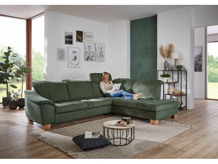 Die PlanBar Ecksofa PP-LA23145 L-Form, inkl. Kopfpolsterverstellung, Federkernpolsterung