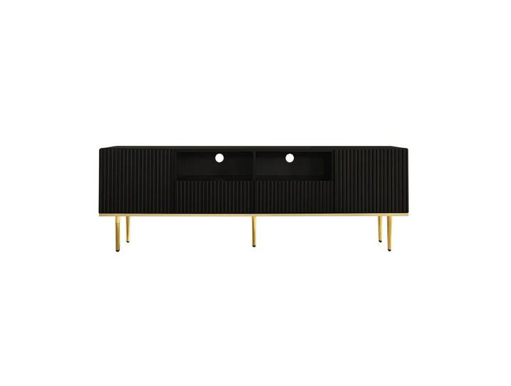 MC Star TV-Ständer Moderner TV-Schrank, TV-Möbel mit goldenen Füßen und goldenem Rand