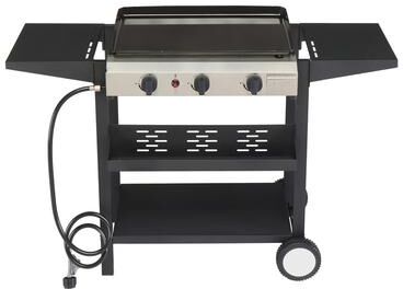 no 3-Burner Flat Top Gas Griddle Cooking Station with Ceramic Coated Cast Iron Pan
