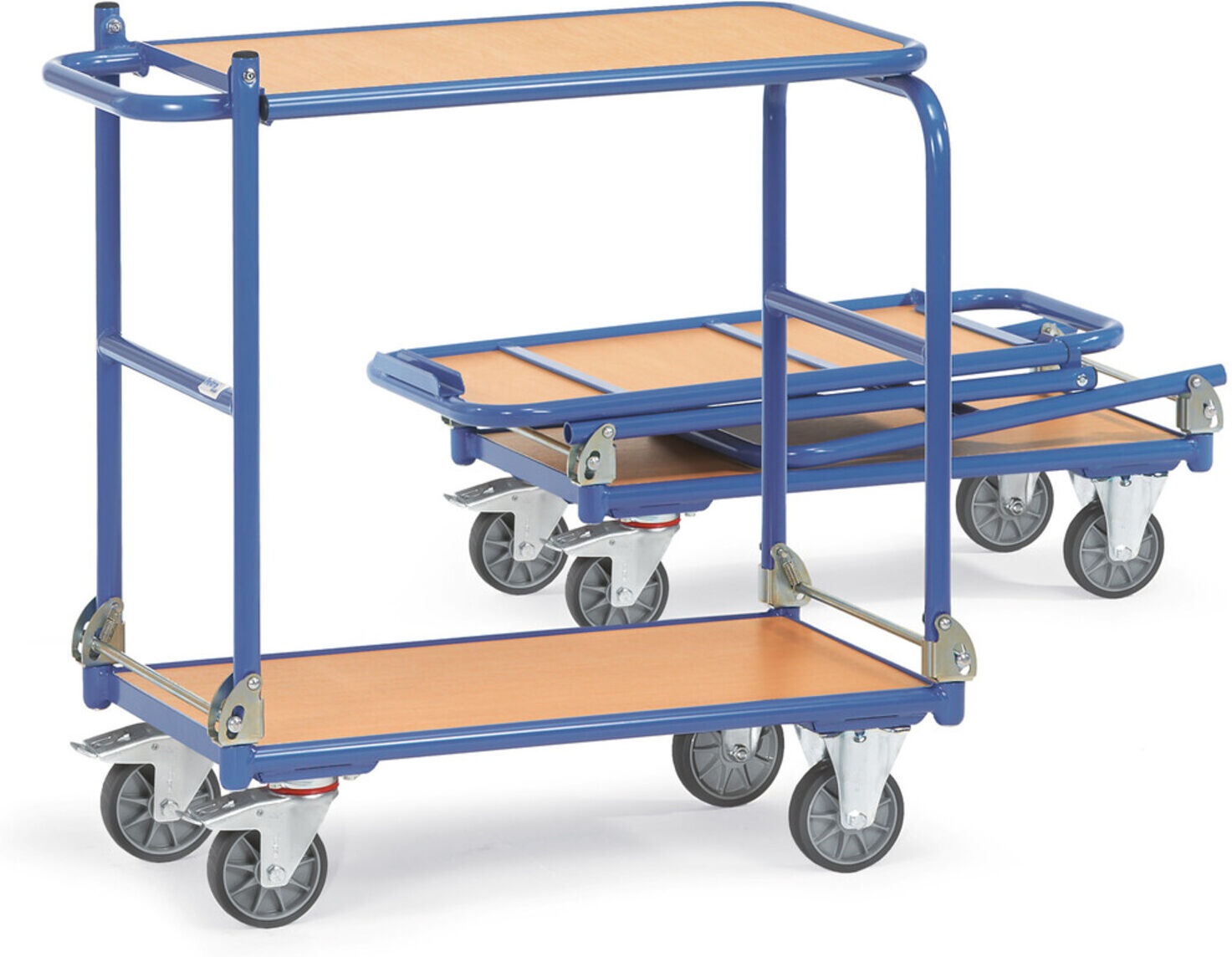 fetra KW 4 Klappwagen, Tragkraft 250kg, TPE-Reifen, 2 klappbare Bügel, klappbare Tischplattform für Transport von Gütern, 1140)