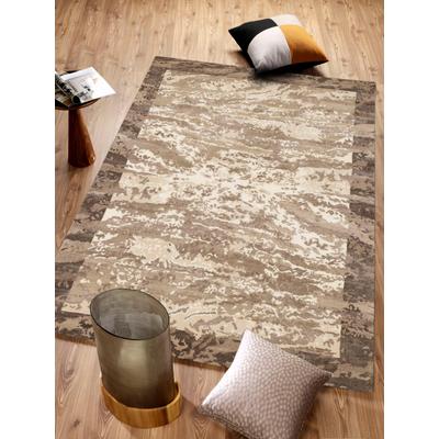 Teppich OCI DIE TEPPICHMARKE "AWARD SIRI" Gr. 4, beige (natur), B:170cm H:15mm L:240cm, Viskose, Wolle, Teppiche, Teppich, handgeknüpft, echter original Nepal Design Teppich. 100% Naturfaser