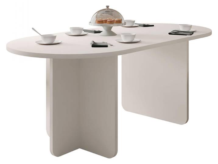 MIRJAN24 Tisch Xuala, Esszimmer Tisch (Farbe: Sandbeige)