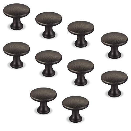 SOTECH Meubelknoppen Denise RVS-look donker, 10 stuks, Diameter: 29 mm, Hoogte: 25 mm