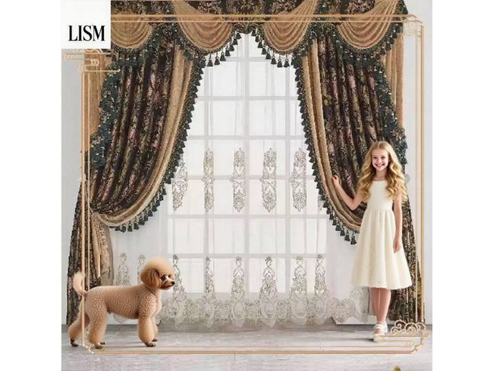 Rideaux Jacquard de haute qualité européens et américains, rideaux de Villa d'ambiance de luxe pour salon, chambre à coucher, salle à manger, taille personnalisée