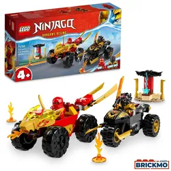 LEGO Ninjago 71789 Verfolgungsjagd mit Kais Flitzer und Ras ́ Motorrad 71789