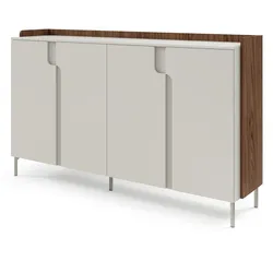 KOMMODE Positivo mit 4 Türen, 180 cm, Alba-Nuss + Kaschmir