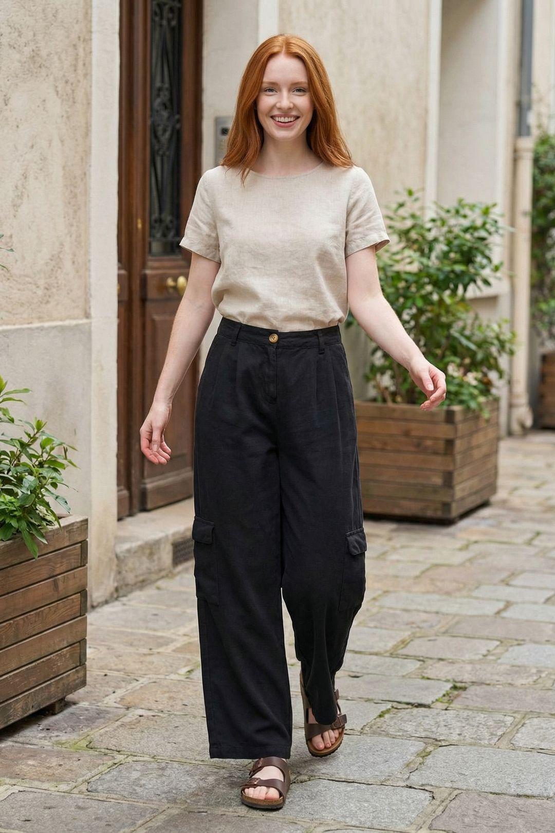 Hoge Taille Wijde Cargo Broek