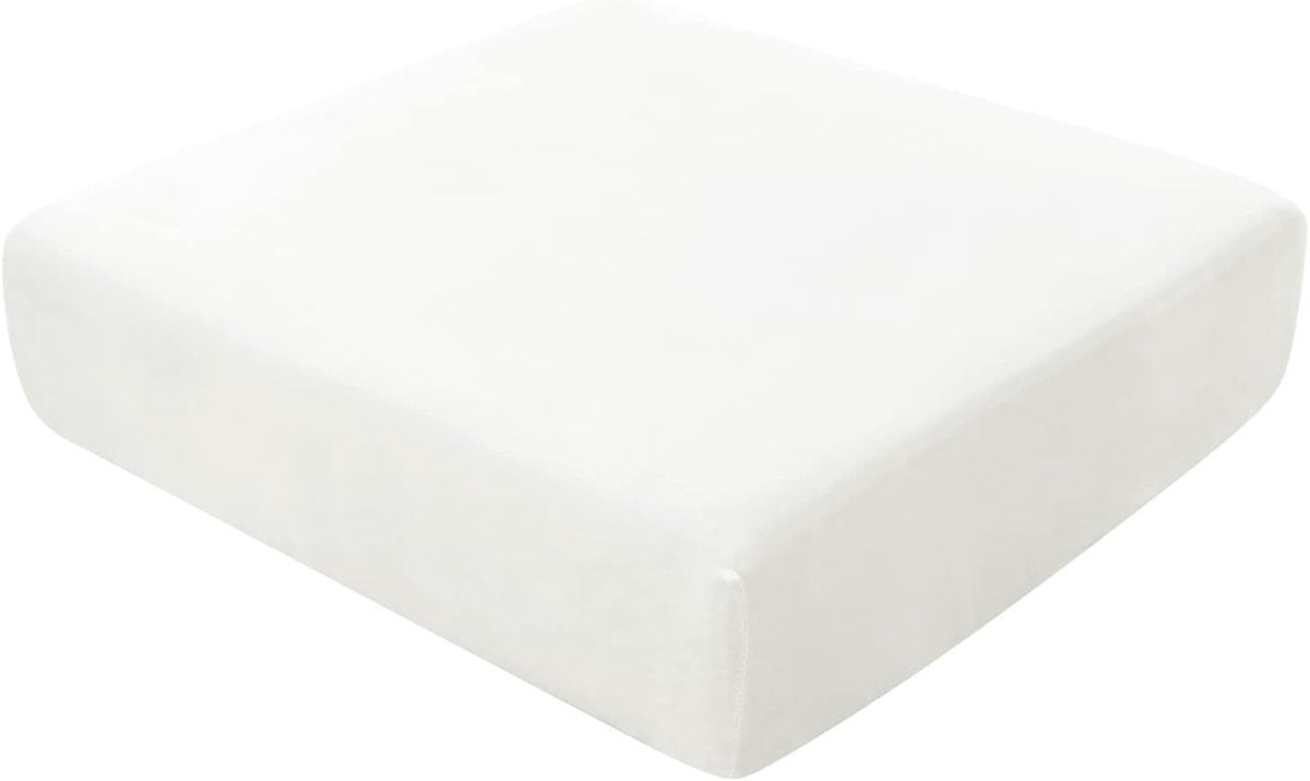 SnelShoppen Stretch Velvet Sofa Cover voor 1-zits fauteuil, Wit
