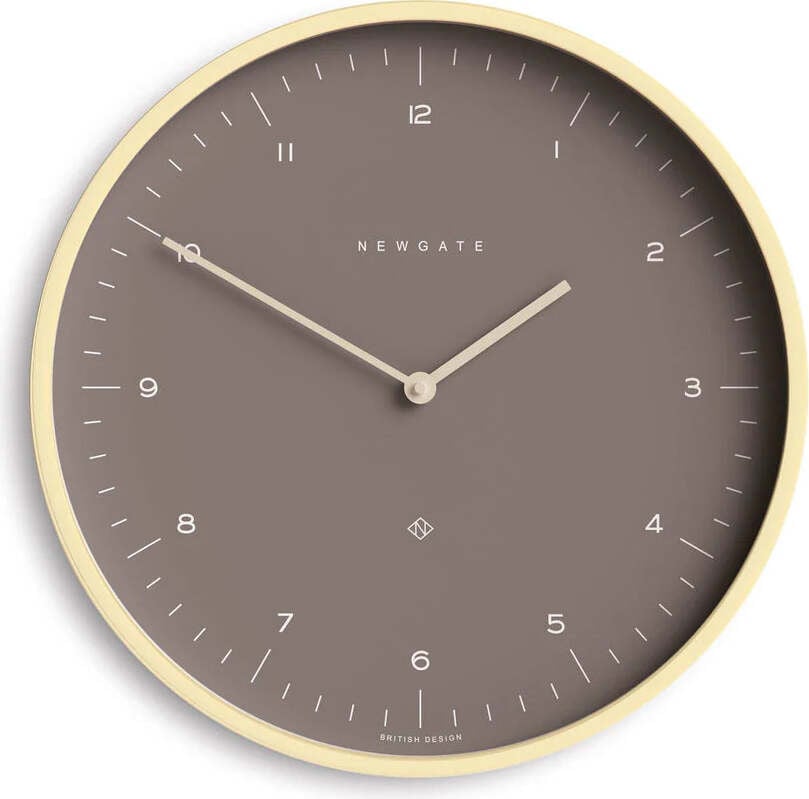 Newgate Mr Clarke Wandklok - Scandinavisch Design - Bruine Wijzerplaat - Rond - Hout