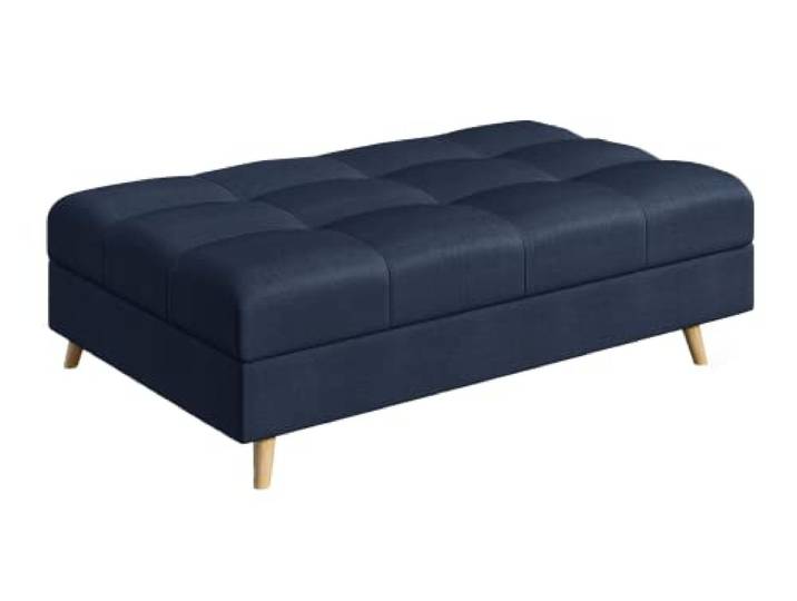 S-Style Möbel Monaco Hocker Skandinavische Moderne Hocker Mikrofaser Stoff Praktisch 118cm x 73cm x 40cm Vier Beine Beinhöhe10 cm Hochelastischer Polyurethanschaum Farbe Blau