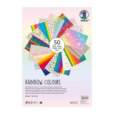 URSUS Basispapiere Motiv Fotokarton, Rainbow Colours