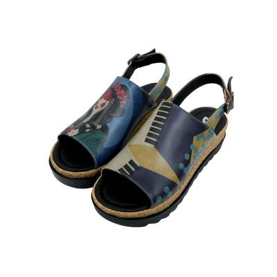 Sandalette DOGO "Gigi Sandale Bring Your Colours To Life Damen Sandalen", Damen, Gr. 40, ungefüttert, Normalschaft, blau, Lederimitat, Schuhe Sandalette, Handgefertigt