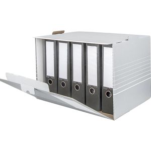 Elba Archivcontainer 400014215, tric, für Ordner, mit Frontklappe, grau, 10 Stück