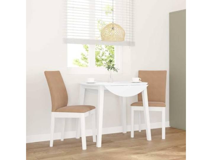 HEFZGDB Esszimmerstühle mit Kissen 2 STK. Weiß Massivholz Gummibaum Ergonomische Rückenlehne für Komfort und Langlebigkeit Dieser Titel erfüllt alle Anforderungen: * Behält den Kern