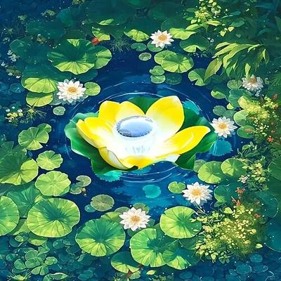 1 pc Solar Teich Lotus Wasser schwimmende Licht Outdoor Garten Licht Hof wünschen Lotusblatt Licht Teich Schwimmbad Dekor Beleuchtung Wasser schwimmende Licht