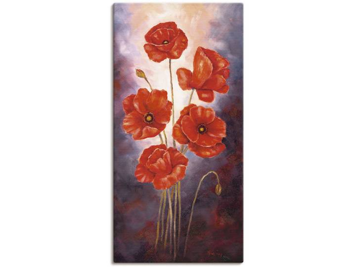Wandbild ARTLAND Mohn V , rot (farbe bild(er): rot), B:30cm H:60cm, Bilder, Wandbild, als Leinwandbild, Poster in verschied. Grössen