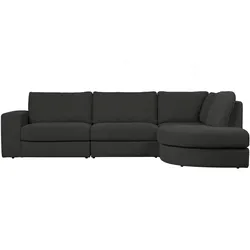 Ecksofa Family aus Webstoff, modern und komfortabel, rechts, anthrazit – abnehmbare Sitzkissen