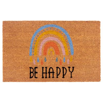 Fußmatte HANSE HOME "Kokos Be Happy, Türmatte", braun (kokos), B:40cm H:15mm L:70cm, Kokos, Teppiche, Fußmatte, Schmutzfangmatte, Rutschfest, Outdoor, Innen, Außen, Kokosmatte, Flur