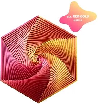 Uplifted Trends Fractal Fidget Hexagon Sensory Toy Anti Stress Desktop Ornament For Kids red Golden