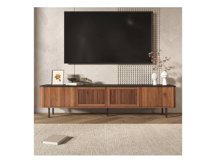 Odikalo TV-Schrank Lowboard TV-Ständer TV-Bank mit Stauraum (niedrigerer TV-Ständer. Einzigartiges Design. 190 x 35 x 45 cm (L x B x H)