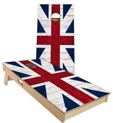 Skip's Garage Union Jack Outdoor Cornhole Board Set