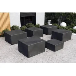 OUTFLEXX Abdeckhauben-Set für Gartenlounges, schwarz, Ripstop-Gewebe/Polyester, wasserabweisend, UV-Schutz