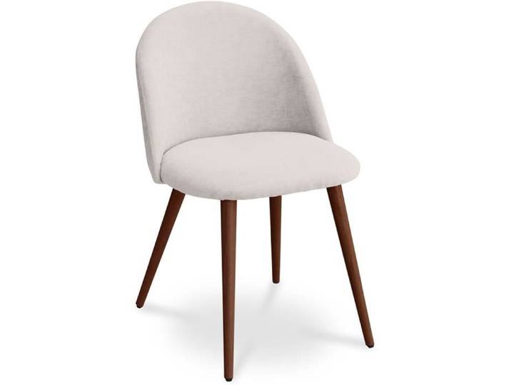 Chaise de salle à manger - Tapissée en tissu - scandinave - Bennett Crème